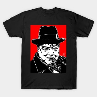 WINSTON CHURCHILL ink and acrylic portrait T-Shirt